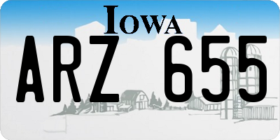 IA license plate ARZ655