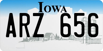 IA license plate ARZ656
