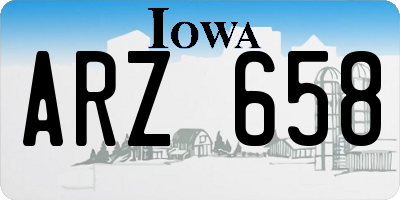 IA license plate ARZ658