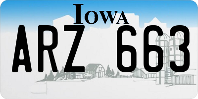 IA license plate ARZ663