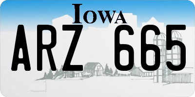 IA license plate ARZ665