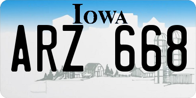IA license plate ARZ668