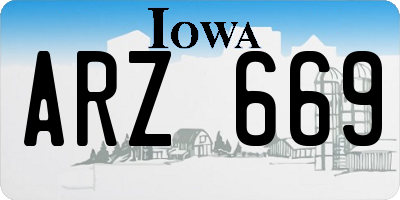 IA license plate ARZ669