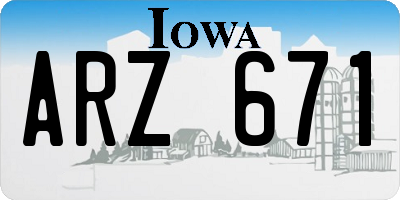 IA license plate ARZ671