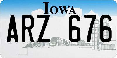 IA license plate ARZ676