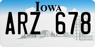 IA license plate ARZ678