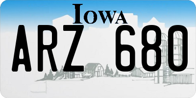 IA license plate ARZ680