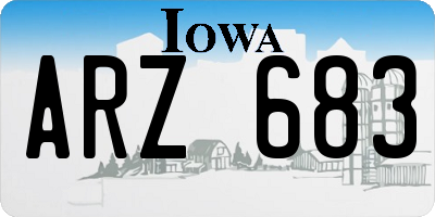 IA license plate ARZ683