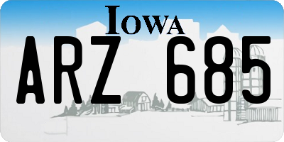 IA license plate ARZ685