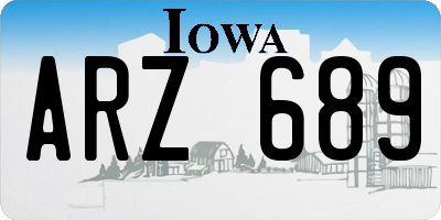 IA license plate ARZ689
