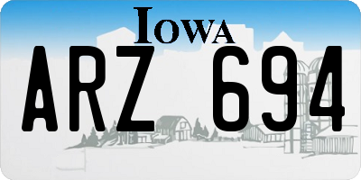 IA license plate ARZ694
