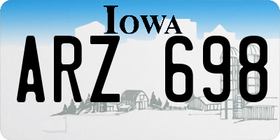 IA license plate ARZ698