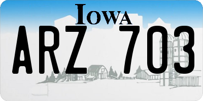 IA license plate ARZ703