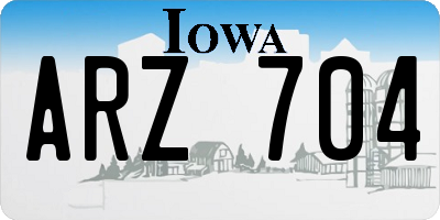 IA license plate ARZ704