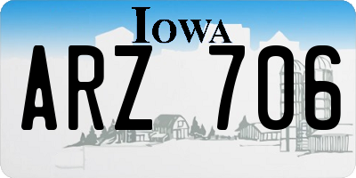 IA license plate ARZ706