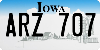 IA license plate ARZ707