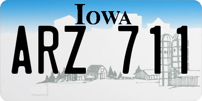 IA license plate ARZ711