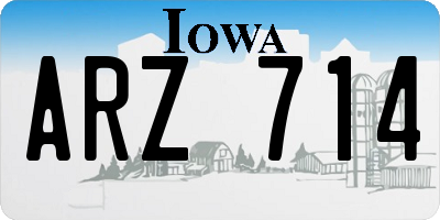 IA license plate ARZ714