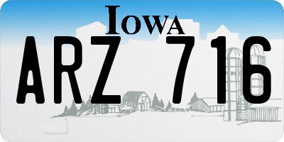 IA license plate ARZ716