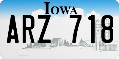 IA license plate ARZ718