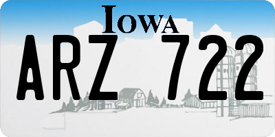 IA license plate ARZ722