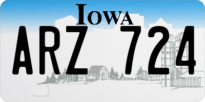 IA license plate ARZ724
