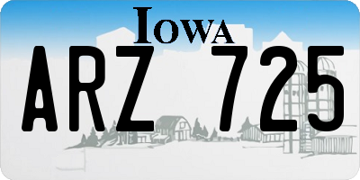 IA license plate ARZ725