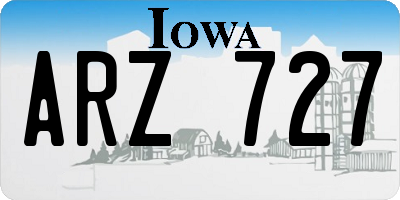 IA license plate ARZ727