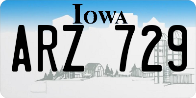 IA license plate ARZ729