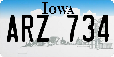 IA license plate ARZ734