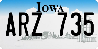 IA license plate ARZ735