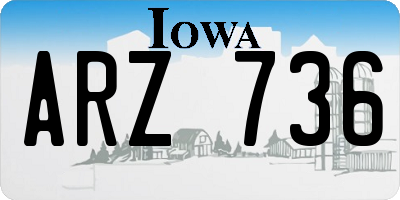 IA license plate ARZ736