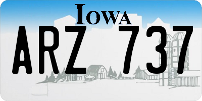 IA license plate ARZ737