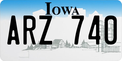 IA license plate ARZ740