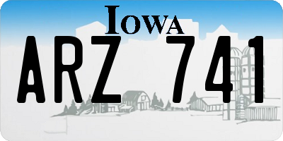 IA license plate ARZ741