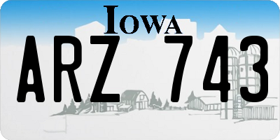 IA license plate ARZ743