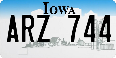 IA license plate ARZ744
