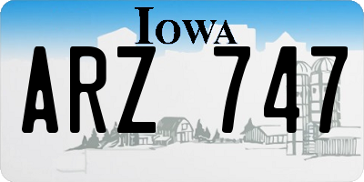 IA license plate ARZ747