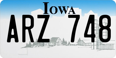 IA license plate ARZ748