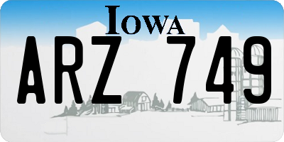 IA license plate ARZ749