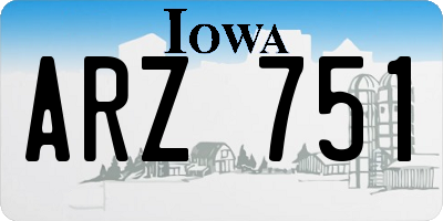 IA license plate ARZ751