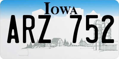 IA license plate ARZ752