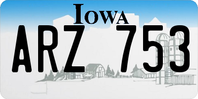 IA license plate ARZ753