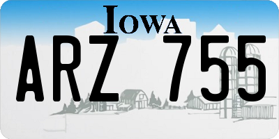 IA license plate ARZ755