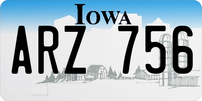 IA license plate ARZ756