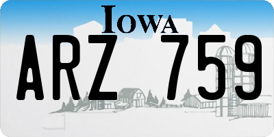 IA license plate ARZ759