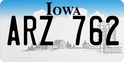 IA license plate ARZ762