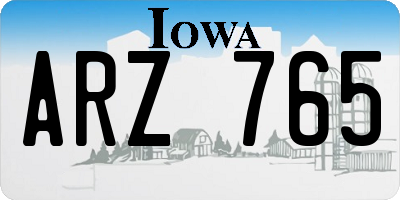 IA license plate ARZ765