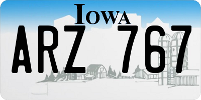IA license plate ARZ767