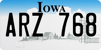 IA license plate ARZ768